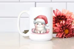 Cute Christmas Cat with Santa Hat PNG Product Image 2