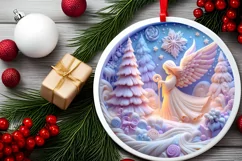 Round Christmas Ornament Sublimation|Clipart Product Image 2