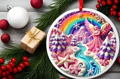 Round Christmas Ornament Sublimation|Clipart Product Image 2