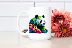 Vibrant Panda with Plant Leaves, PNG Product Image 2