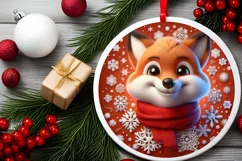 Christmas Round Cute Ornament Sublimation Product Image 1