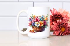 Colorful Freesia Basket Clipart Product Image 2