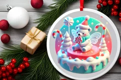 Round Christmas Ornament Sublimation|Clipart Product Image 1