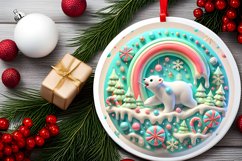 Round Christmas Ornament Sublimation|Clipart Product Image 1