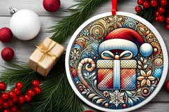 Round Christmas Ornament Sublimation|Clipart Product Image 2