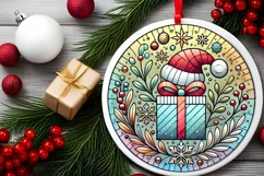 Round Christmas Ornament Sublimation|Clipart Product Image 2