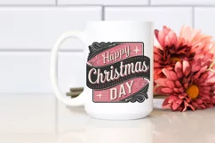 Retro Happy Christmas Day Christmas Png Product Image 2