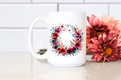 Vibrant Red Flowers Wreath | Summer Clipart Product Image 2