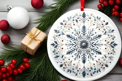 Round Christmas Ornament Sublimation|Clipart Product Image 2