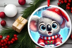 Round Christmas Ornament Sublimation|Clipart Product Image 1