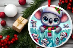 Round Christmas Ornament Sublimation|Clipart Product Image 1
