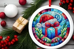 Round Christmas Ornament Sublimation|Clipart Product Image 1