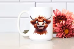Funny Expressive Highland Cow, PNG Product Image 2