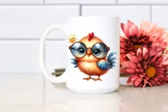 Funny Baby Rooster with Sunglasses, Happy Clipart Product Image 2
