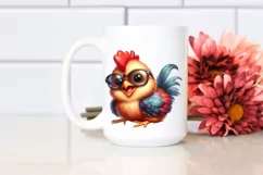 Funny Baby Rooster with Sunglasses, Happy Clipart Product Image 2