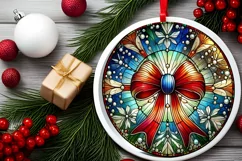 Round Christmas Ornament Sublimation|Clipart Product Image 1