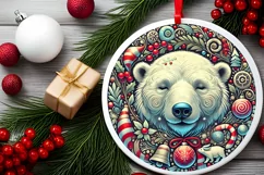 Round Christmas Ornament Sublimation|Clipart Product Image 1