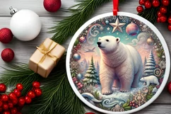 Round Christmas Ornament Sublimation|Clipart Product Image 1