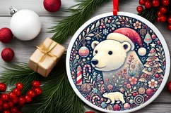 Round Christmas Ornament Sublimation|Clipart Product Image 1