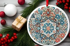 Round Christmas Ornament Sublimation|Clipart Product Image 2