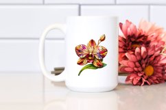 Detailed Stained Orchid Watercolor Splash Sticker Clipart Product Image 2