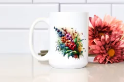 Colorful Stained Snapdragon Watercolor Clipart Product Image 2