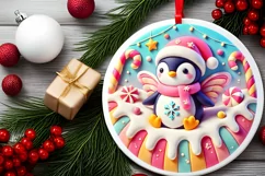 Round Christmas Ornament Sublimation|Clipart Product Image 1