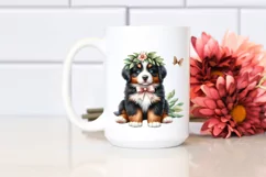 Cute Baby Bernese Mountain Dog Sitting Clipart Product Image 2
