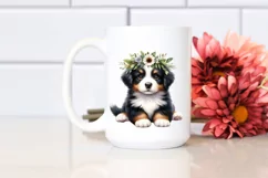 Cute Baby Bernese Mountain Dog Sitting Clipart Product Image 2