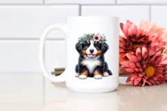 Cute Baby Bernese Mountain Dog Sitting Clipart Product Image 2