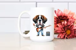 Saint Bernard Rock Star | Watercolor Clipart Product Image 2