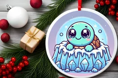 Round Christmas Ornament Sublimation|Clipart Product Image 1