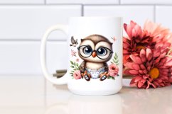 Funny Baby Owl with es, Shy Clipart Product Image 2