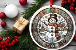 Round Christmas Ornament Sublimation|Clipart Product Image 1