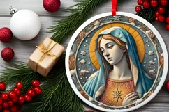 Round Christmas Ornament Sublimation|Clipart Product Image 2