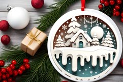 Round Christmas Ornament Sublimation|Clipart Product Image 2