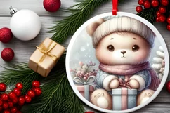 Cute Baby Bear Winter Gift Box PNG Product Image 2