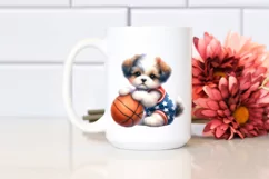 Detailed Cute Baby Dog Playing Basketball Product Image 2