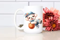 Detailed Cute Baby Dog Playing Basketball Product Image 2