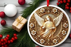 Round Christmas Ornament Sublimation|Clipart Product Image 1