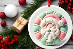 Round Christmas Ornament Sublimation|Clipart Product Image 1