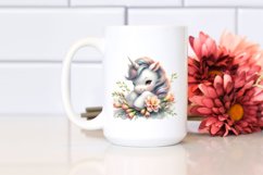 Cute Baby Unicorn with Freesia Clipart Product Image 2