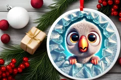 Round Christmas Ornament Sublimation|Clipart Product Image 1
