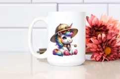 Colorful Safari Hat Unicorn PNG Product Image 2