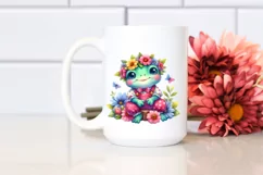 Whimsical Flowers, Cute Baby Frog | Sublimation | Clipart Product Image 2