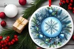 Round Christmas Ornament Sublimation|Clipart Product Image 2