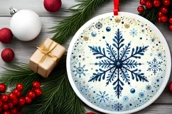 Round Christmas Ornament Sublimation|Clipart Product Image 2
