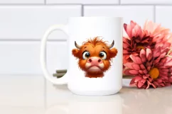 Baby Face Highland Cow, Transparent PNG Product Image 2