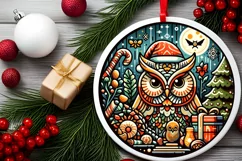 Round Christmas Ornament Sublimation|Clipart Product Image 2