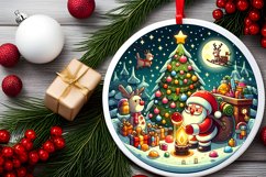 Round Christmas Ornament Sublimation|Clipart Product Image 2